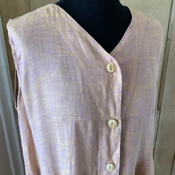 Flax 100% linen oversized summer dress size small - Picture 5 of 10